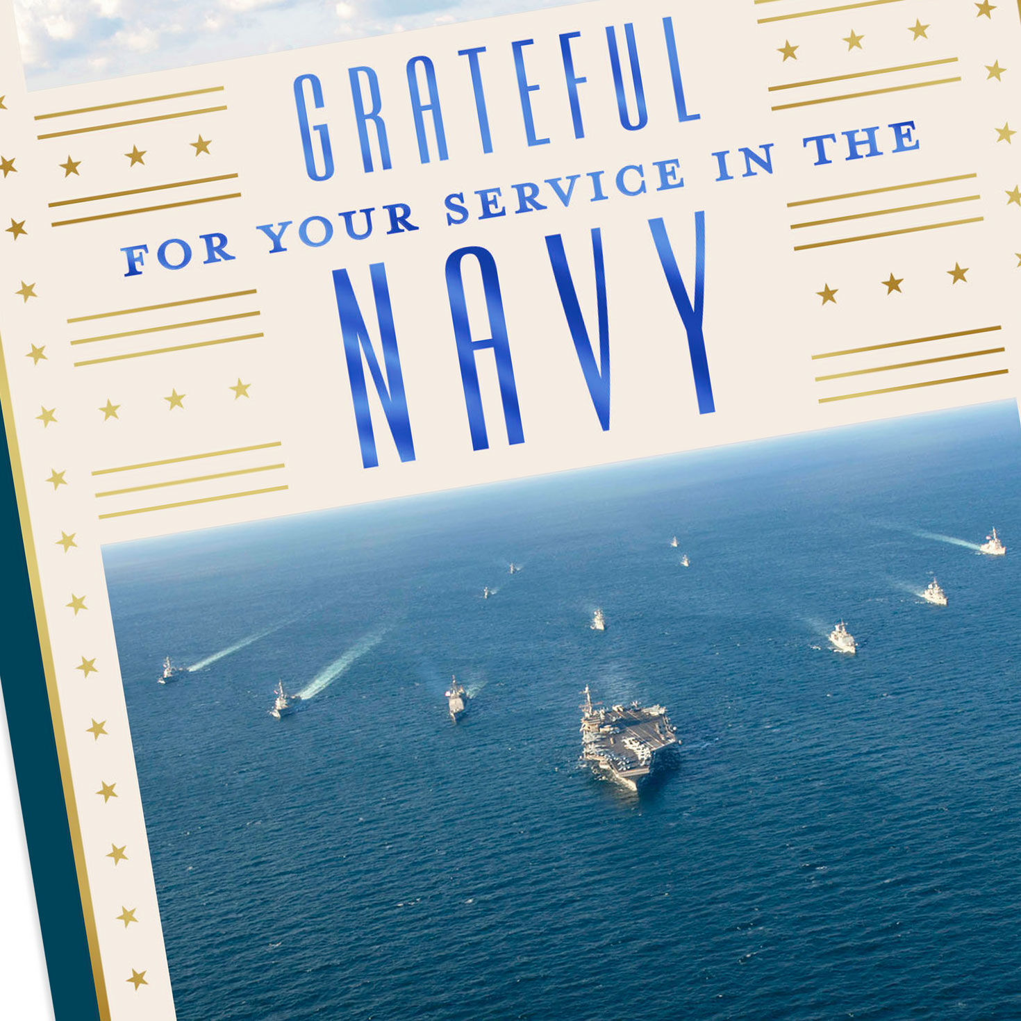 Ships at Sea U.S. Navy Veterans Day Card Card Cover Detail image number 4