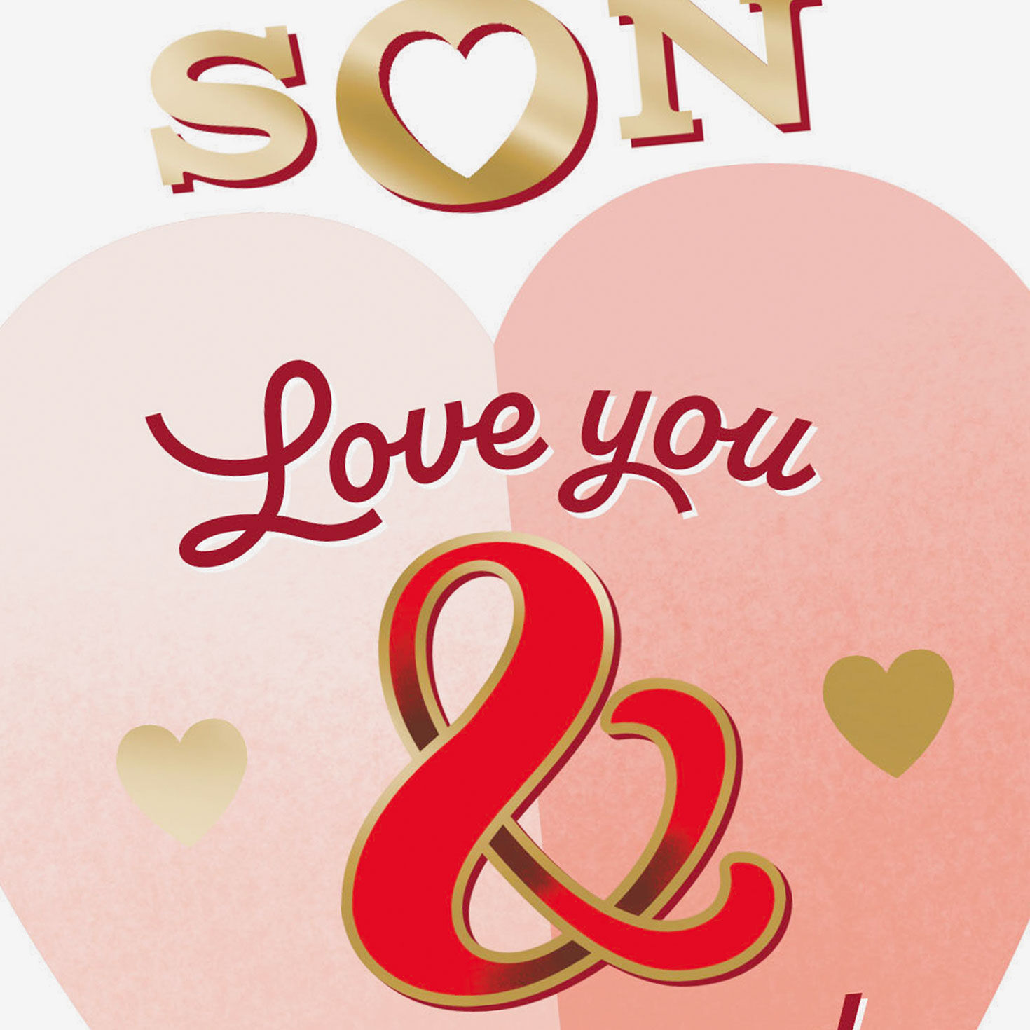 Gold and Red Heart Valentine's Day Card for Son Card Front Detail image number 5