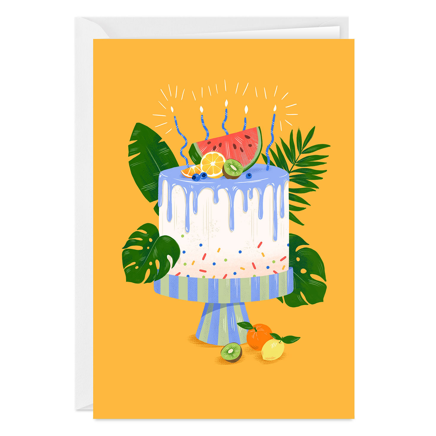 Fruity Summer Cake Custom Birthday Card