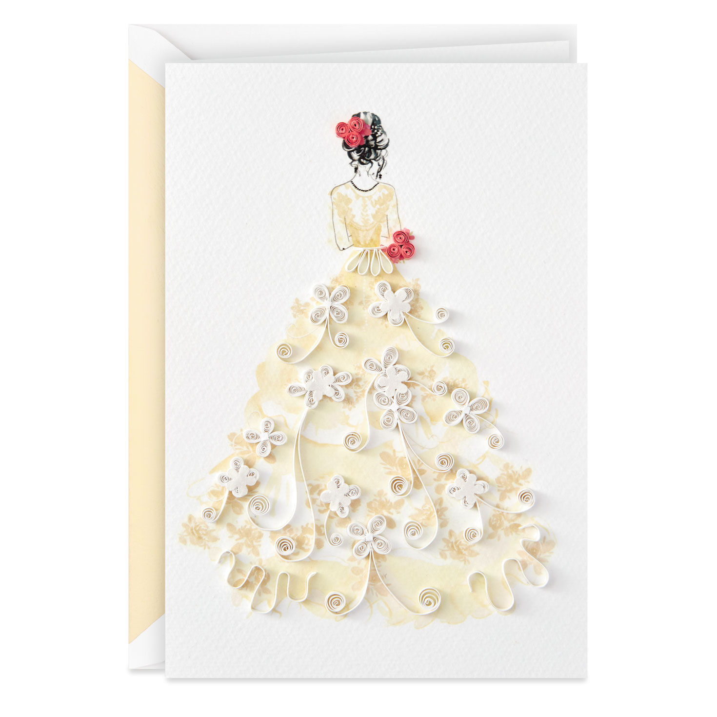 Bridal Gown Quilled Paper Wedding Card Greeting Cards Hallmark