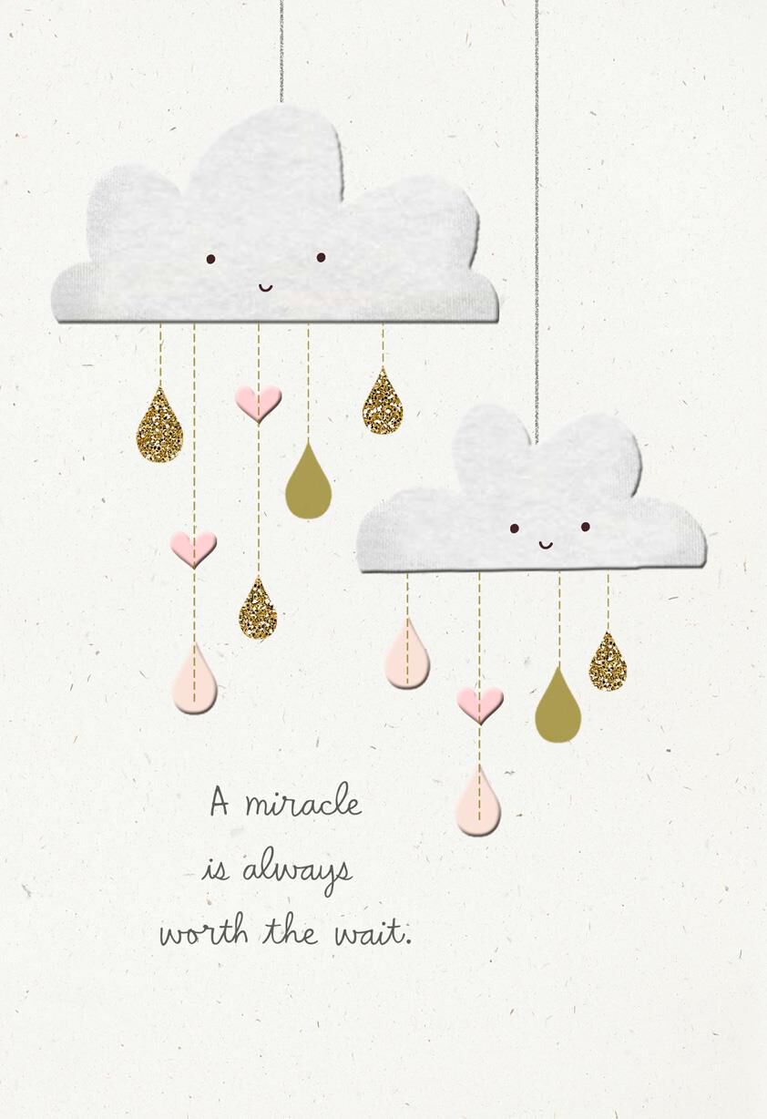 Smiling Clouds Worth the Wait New Baby Card
