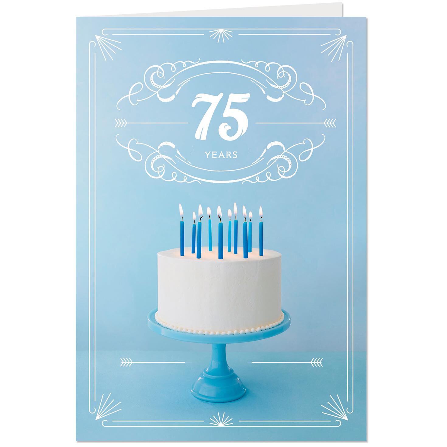Cake With Candles 75th Birthday Card Greeting Cards Hallmark