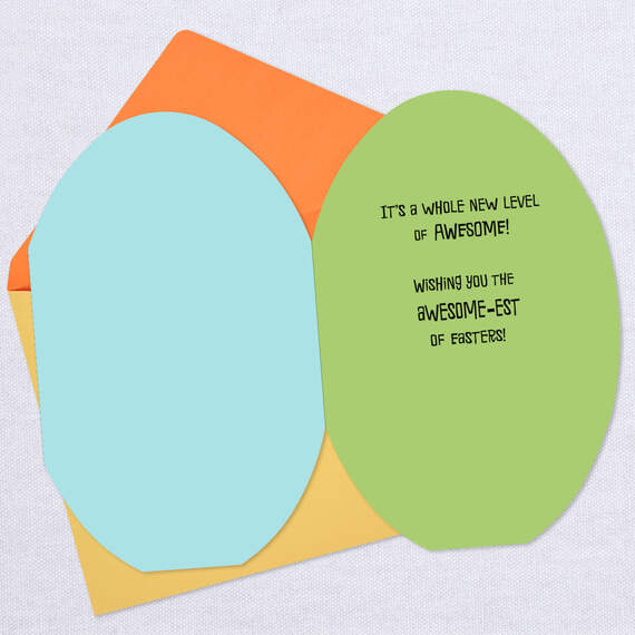 New Level of Awesome Geometric Egg Easter Card for Nephew, , large image number 3