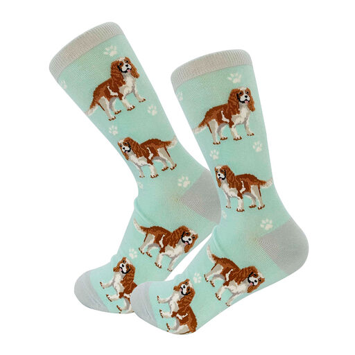 E&S Pets Cavalier King Charles Spaniel Novelty Crew Socks, 