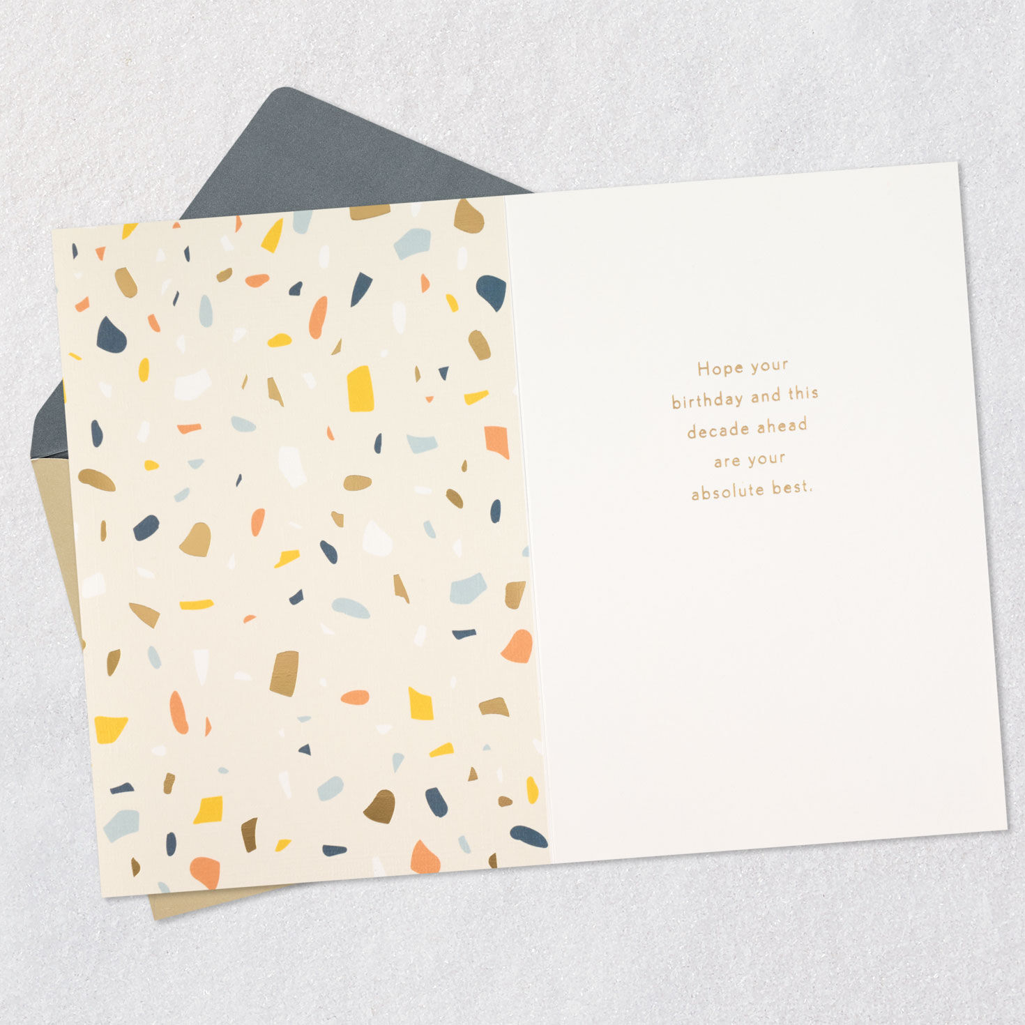 Modern Confetti 40th Birthday Card Open card with envelope image number 3