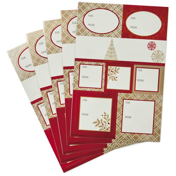 Frosted Opulence Self-Adhesive Christmas Gift Tag Seals, Pack of 45