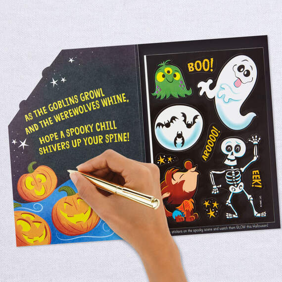 Fright-Night Fun Halloween Card With Glow-in-the-Dark Stickers, , large image number 7