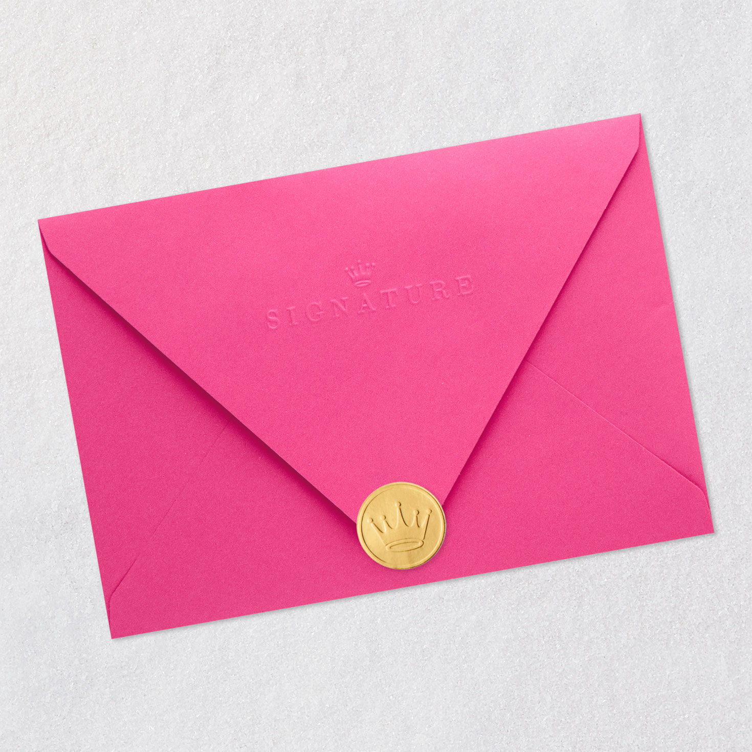 Woman in Pink Floral Dress Birthday Card for Her Envelope Back with Seal image number 8