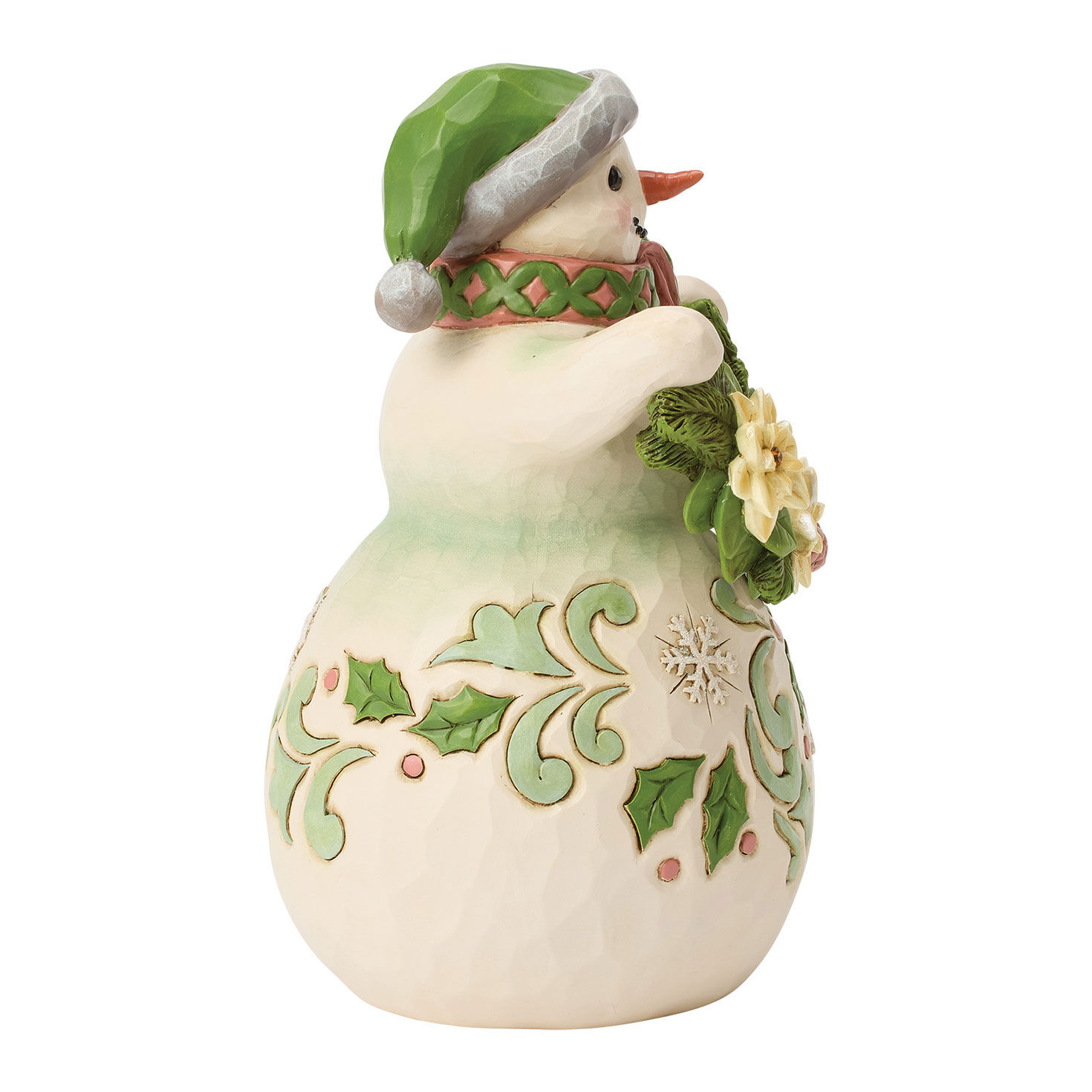 Snowman with Flower Garland Jim Shore Statue side image number 4
