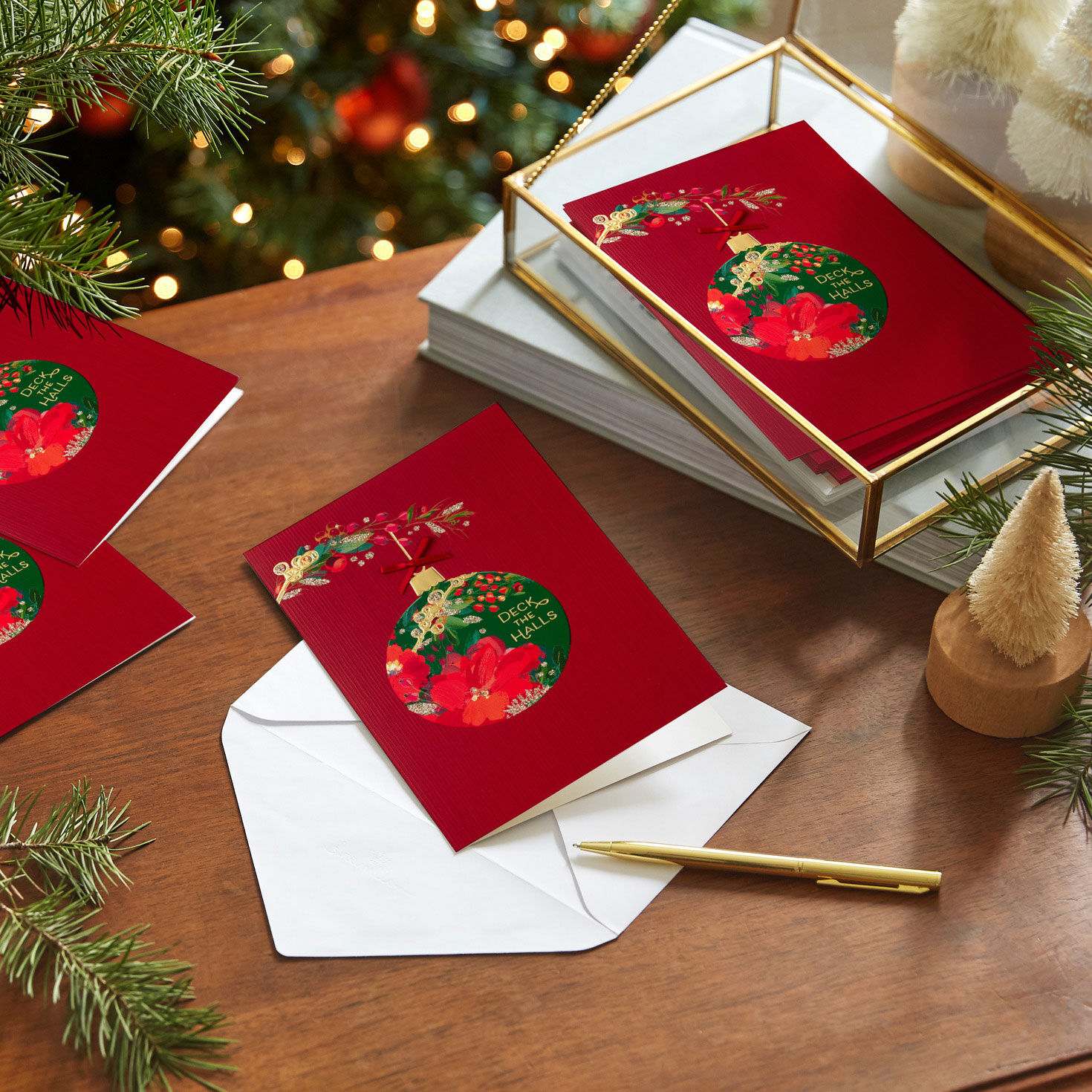 Floral Ornament on Red Boxed Christmas Cards, Pack of 12 for only USD 20.49 | Hallmark