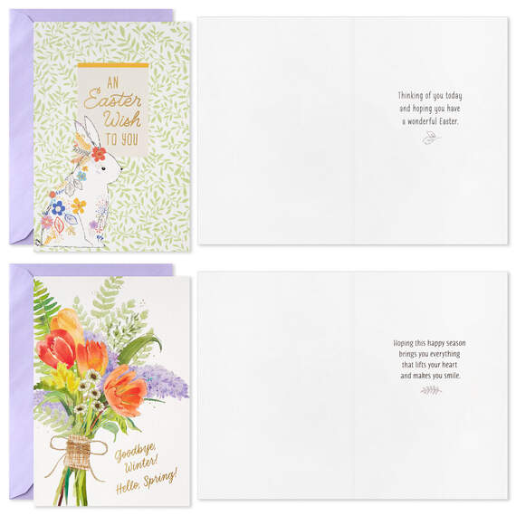 Vibrant Flowers and Bunnies Assorted Boxed Easter Cards, Pack of 36, , large image number 3