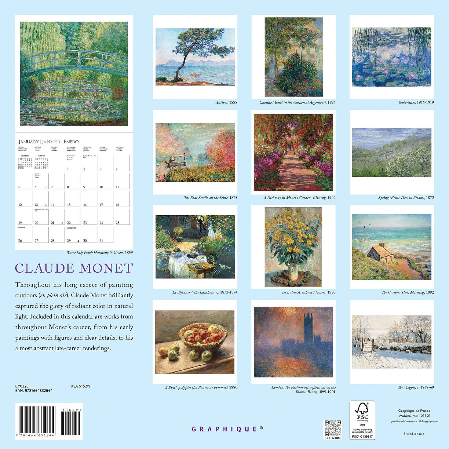 Graphique Claude 2025 Wall Calendar Calendars & Planners Hallmark
