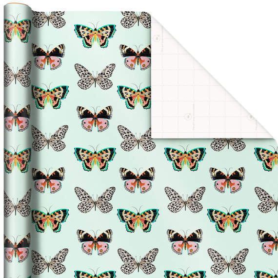 Butterflies on Mint Wrapping Paper, 20 sq. ft.