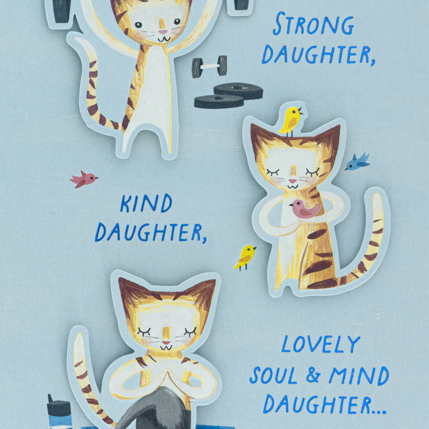 Cute 3D Cats Daughter Birthday Card Sentiment image number 2