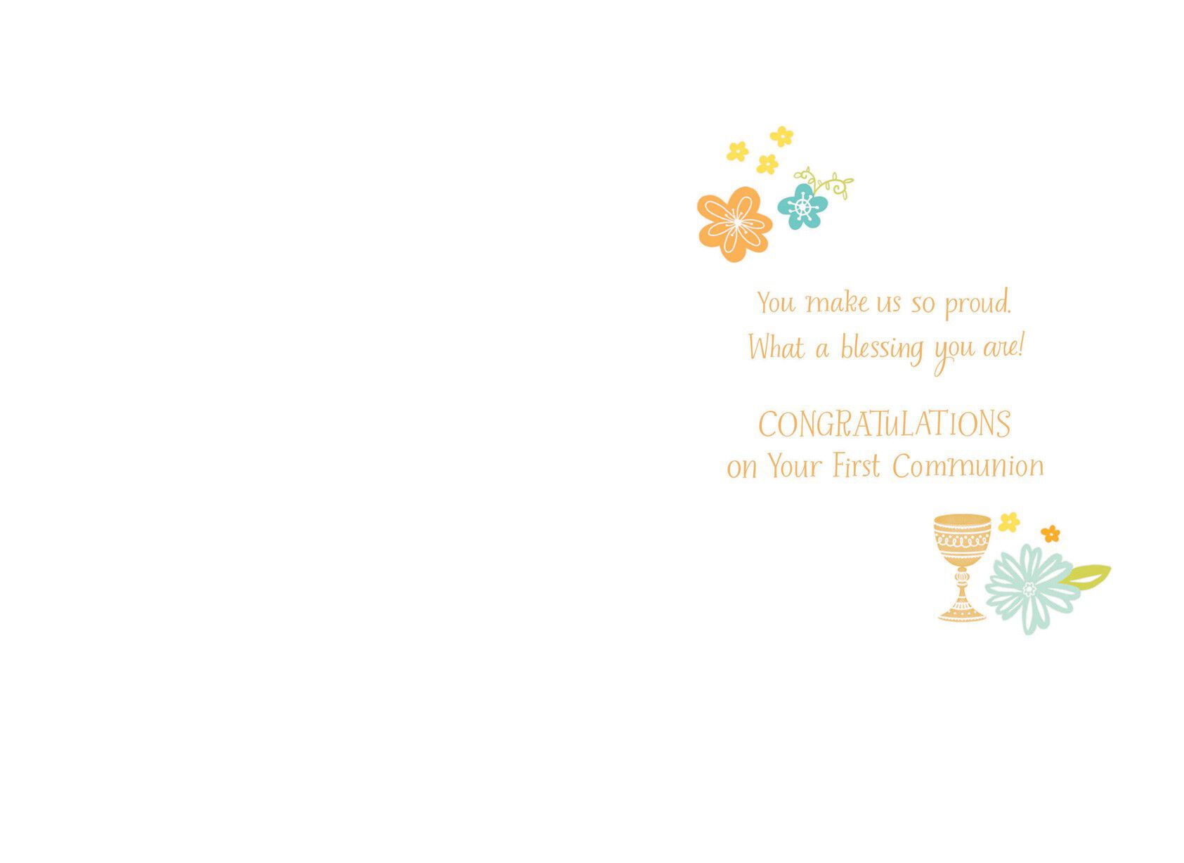 Rosary for Granddaughter First Communion Card