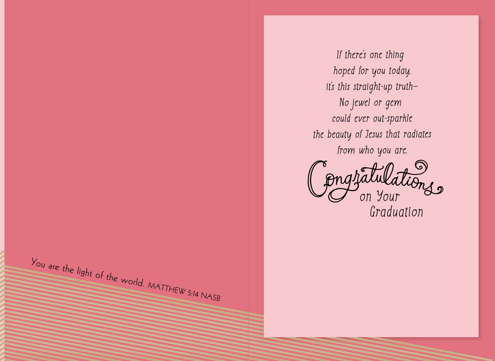 You Are Loved Religious Graduation Card for Granddaughter