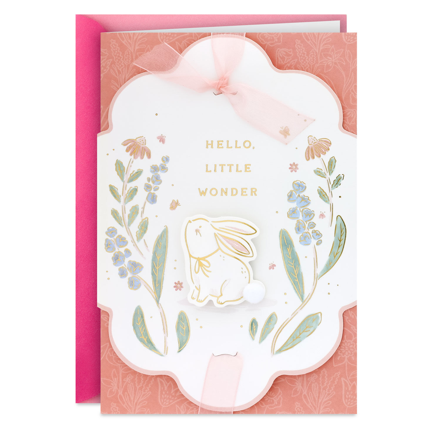 Hello Little Wonder New Baby Card for Girl