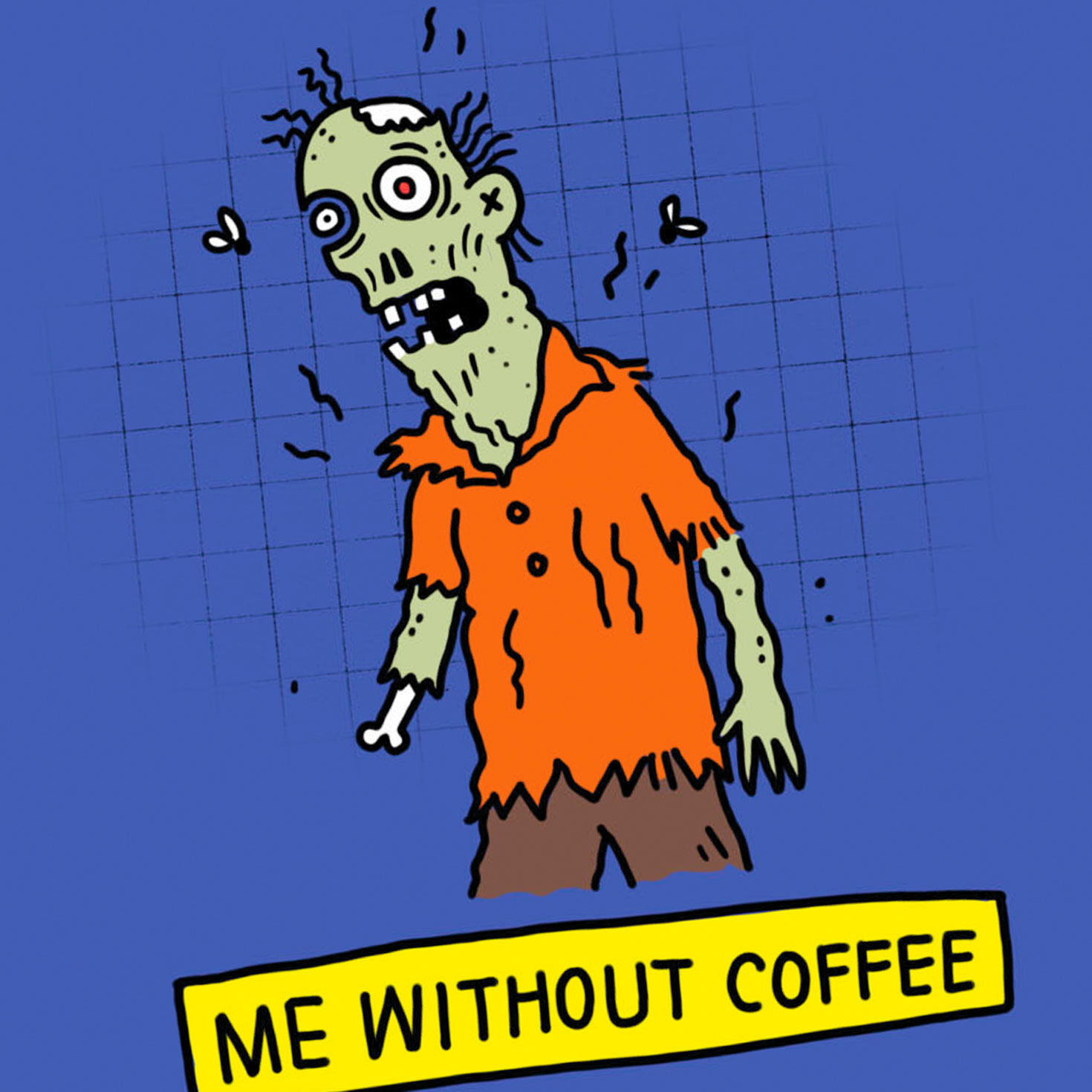 Zombie Without Coffee Funny Halloween Card Card Front Detail image number 4