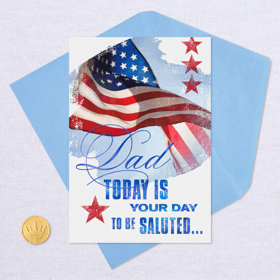 American Flag We Salute You Veterans Day Card for Dad, , large image number 5