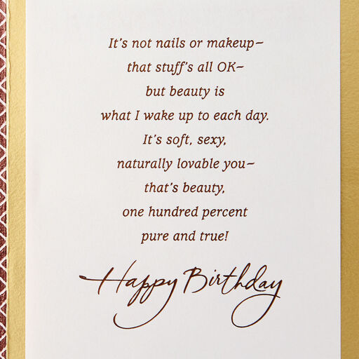 Pure and True Beauty Birthday Card for Wife, 