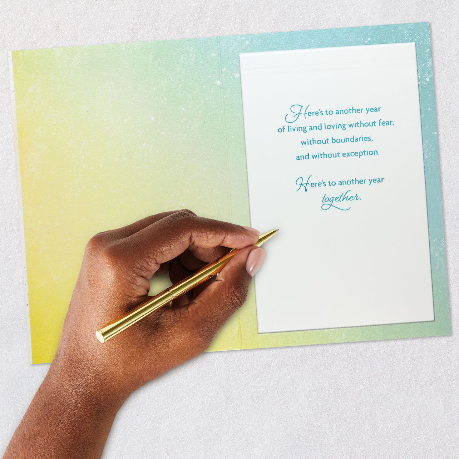 Neon Heart LGBTQ Anniversary Card Signing card image number 6