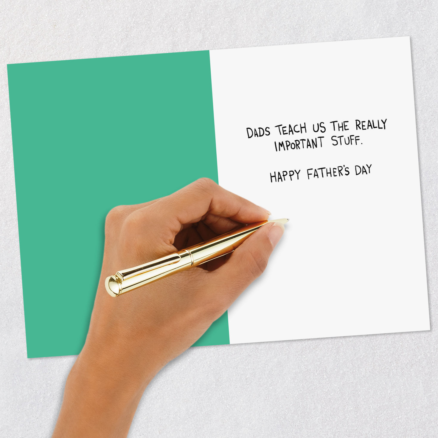 Dad and Kids in Car Special Finger Funny Father's Day Card Signing card image number 6