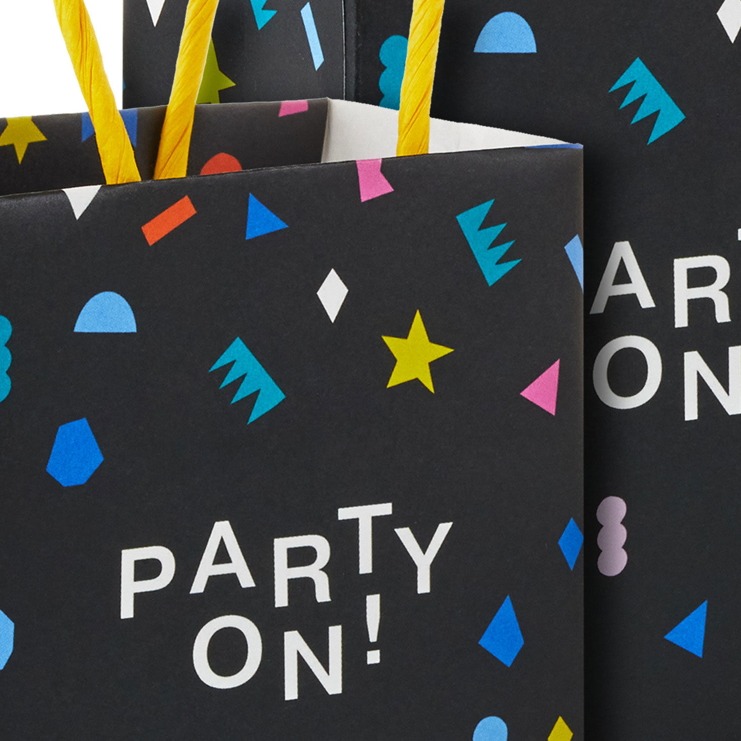 4" "Party On" Mini Treat Bags With Handles, Pack of 4, , large image number 6