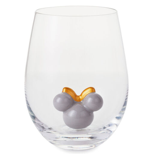 Disney Minnie Mouse Ears Silhouette Stemless Glass, 13 oz., 