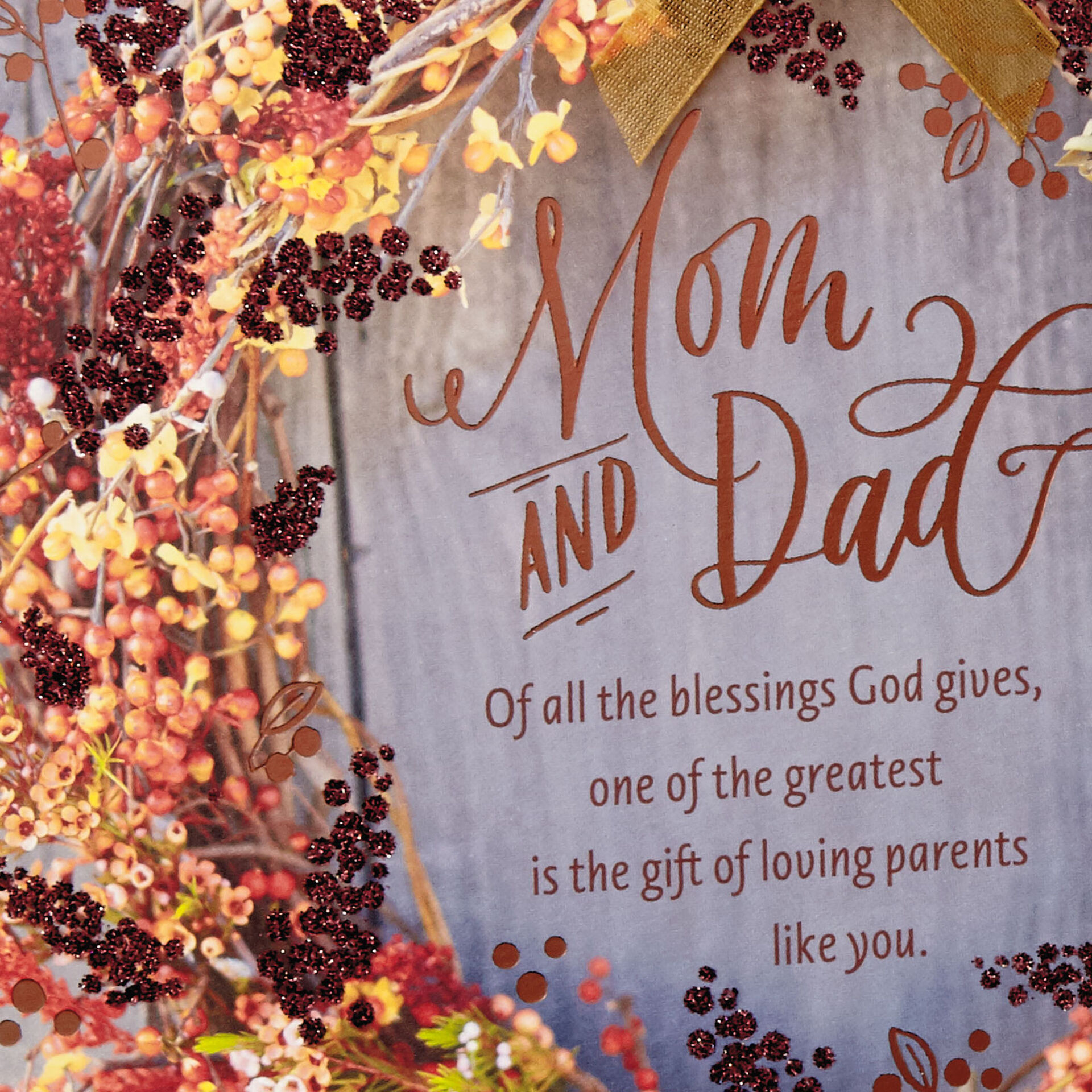 So Blessed Religious Thanksgiving Card for Mom and Dad - Greeting Cards