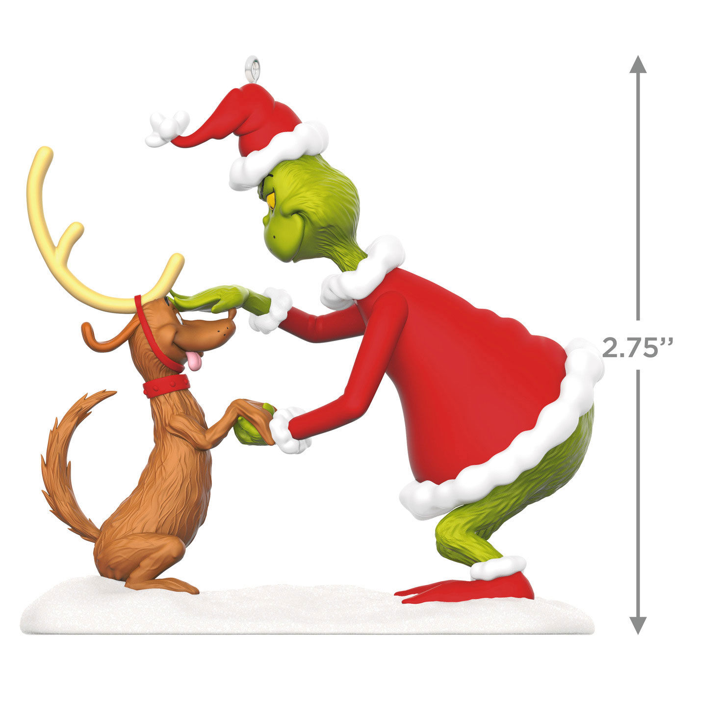 Grinch and Max the Dog Keepsake Ornament measurement image number 3