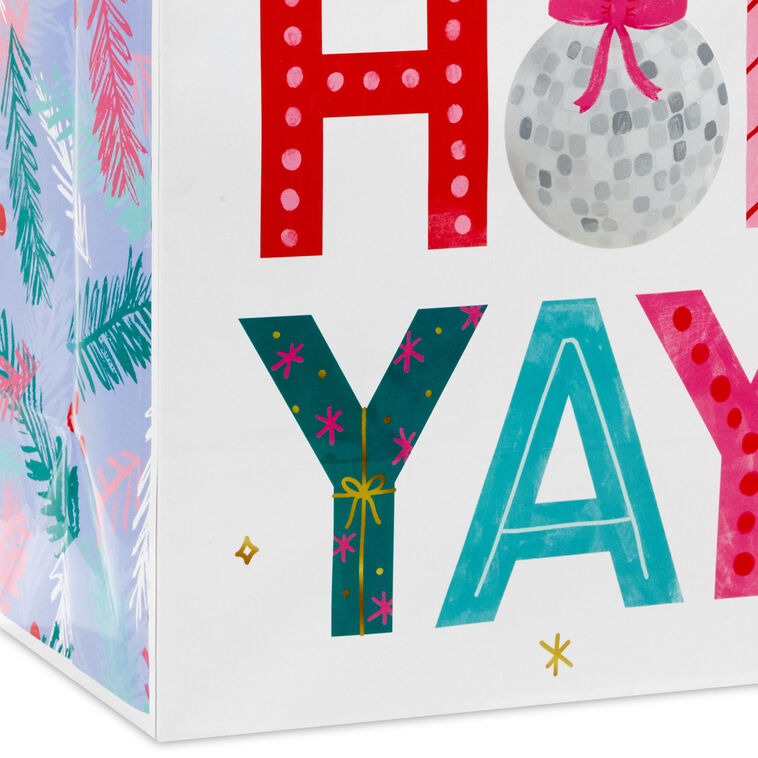 Happy Holi-Yay! Large Christmas Gift Bag Base/Side Detail image number 5