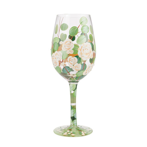 Lolita Bouquet in Bloom Handpainted Wine Glass, 15 oz., 