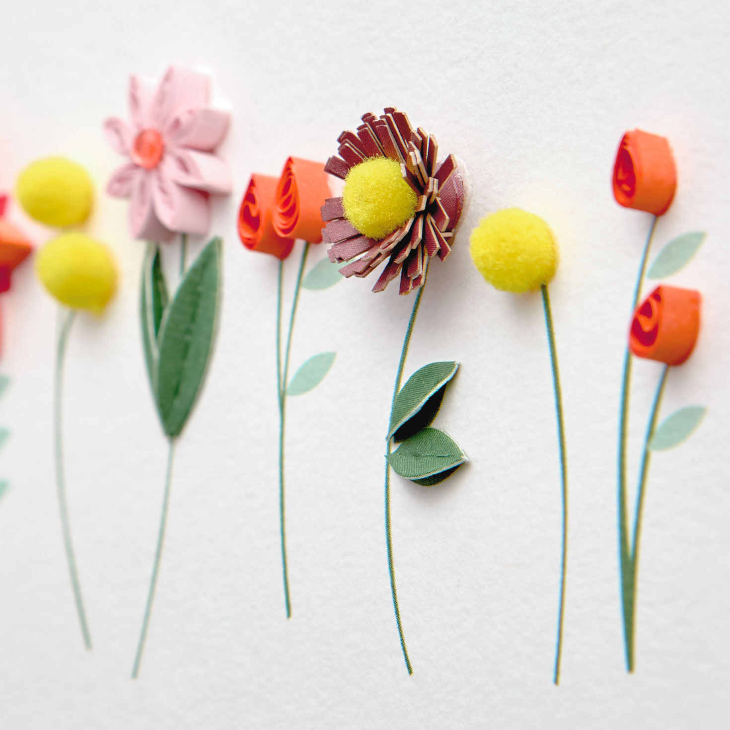 Quilled Paper Flowers Handmade Mother's Day Card for Mom Card Front Detail image number 5