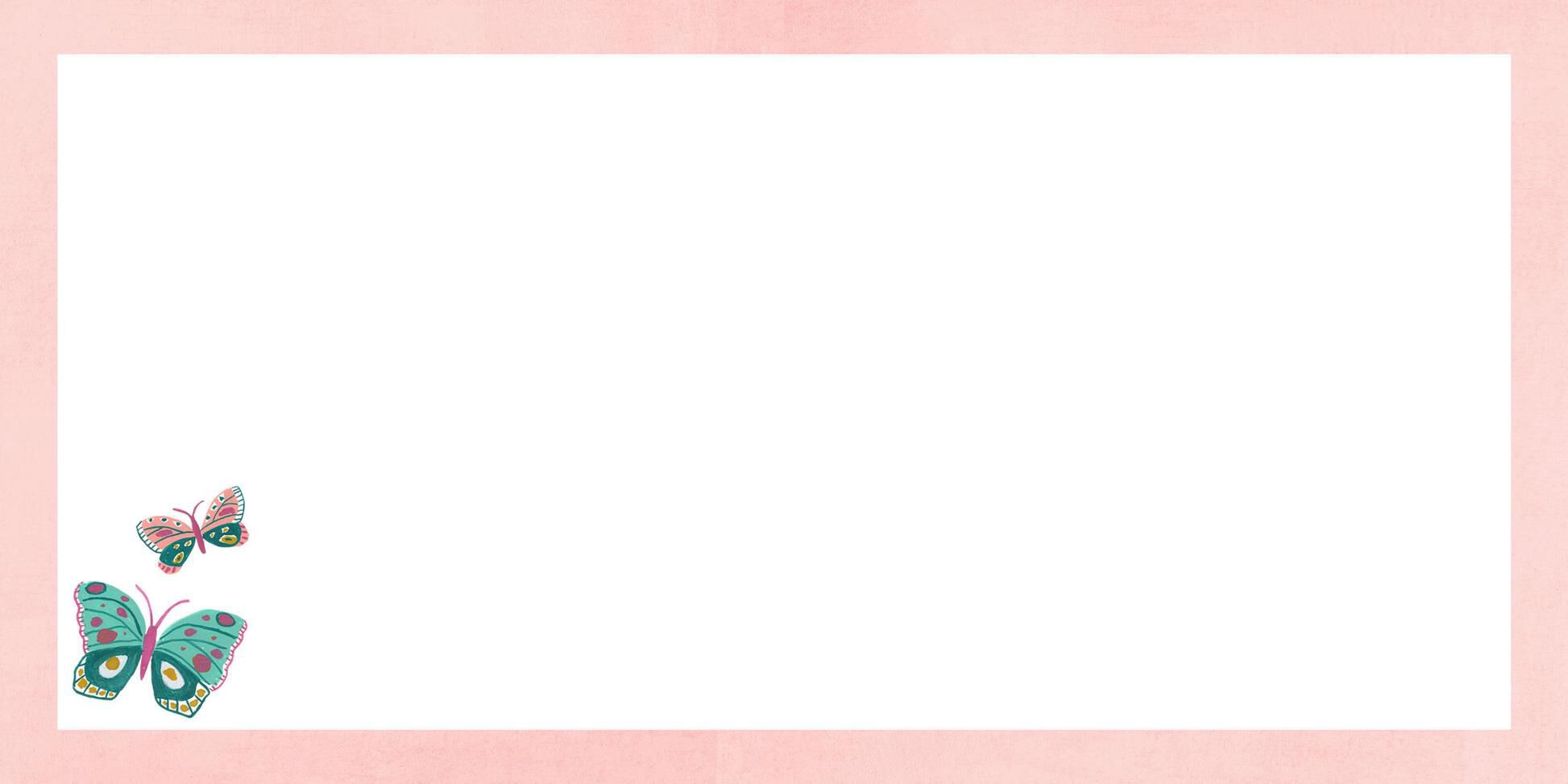Colorful Butterflies on Pink Blank Card
