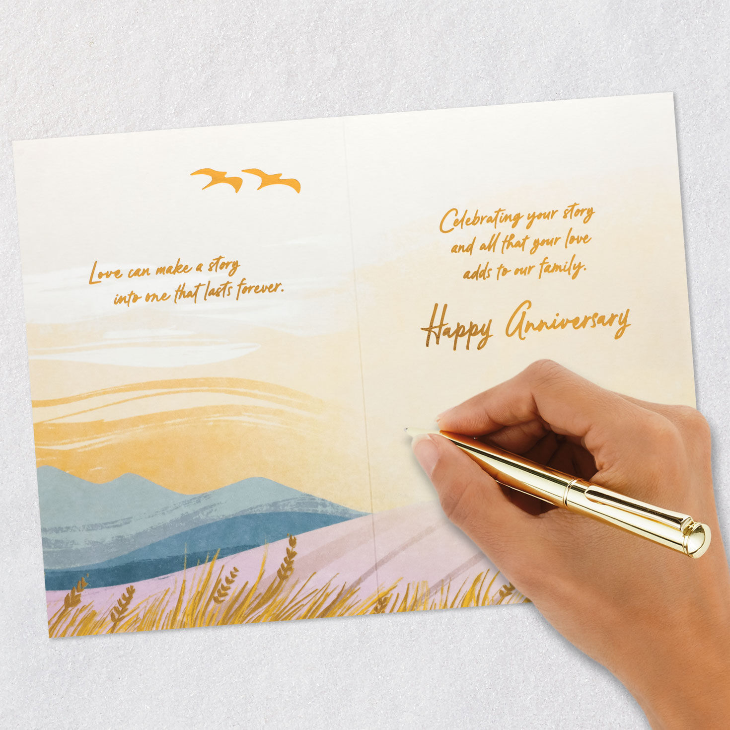Sunset Landscape Parents Anniversary Card Signing card image number 8
