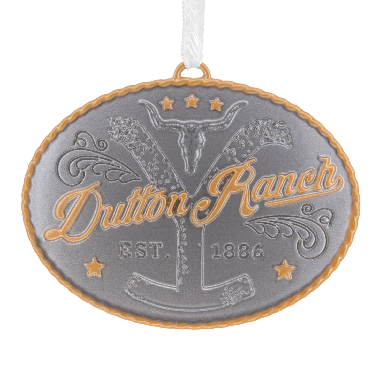 Yellowstone Dutton Ranch Belt Buckle Metal Hallmark Ornament
