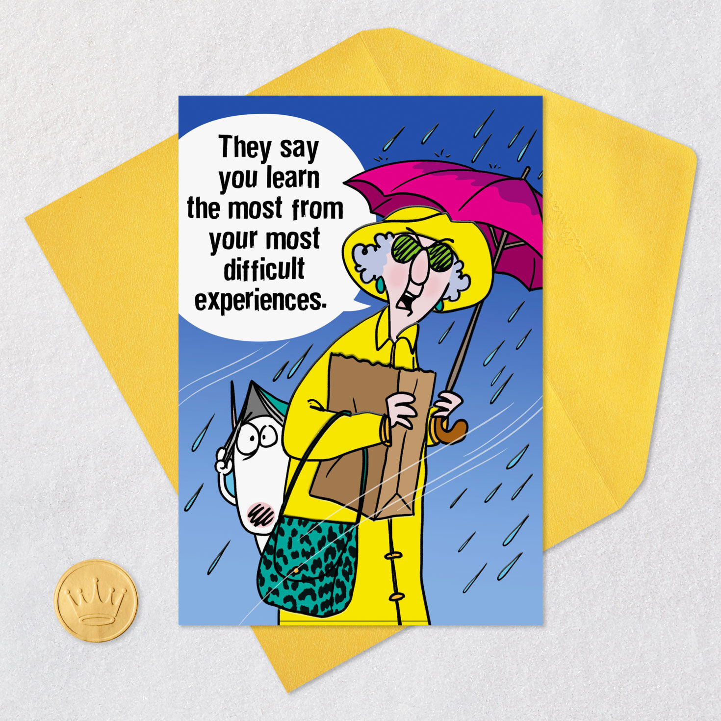Maxine and Floyd Under Umbrella Funny Encouragement Card  image number 5