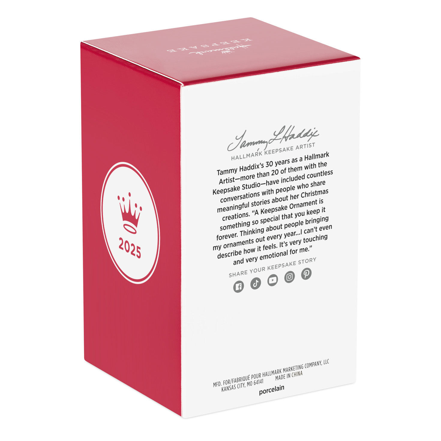 Snowman With Candy Cane Keepsake Ornament package back image number 8