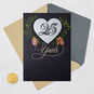 Pink Flowers and Silver Heart on Navy Anniversary Card Card Front with Envelope and Gold Seal image number 6