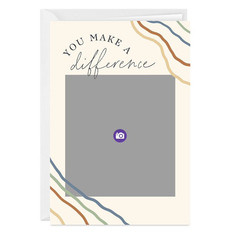 Personalized You Make a Difference Waves Photo Card  image number 3