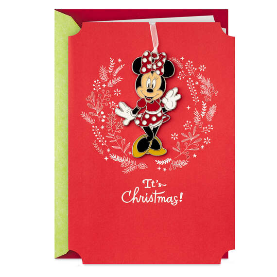 Disney Minnie Mouse Merry Wonderful Christmas Card With Ornament