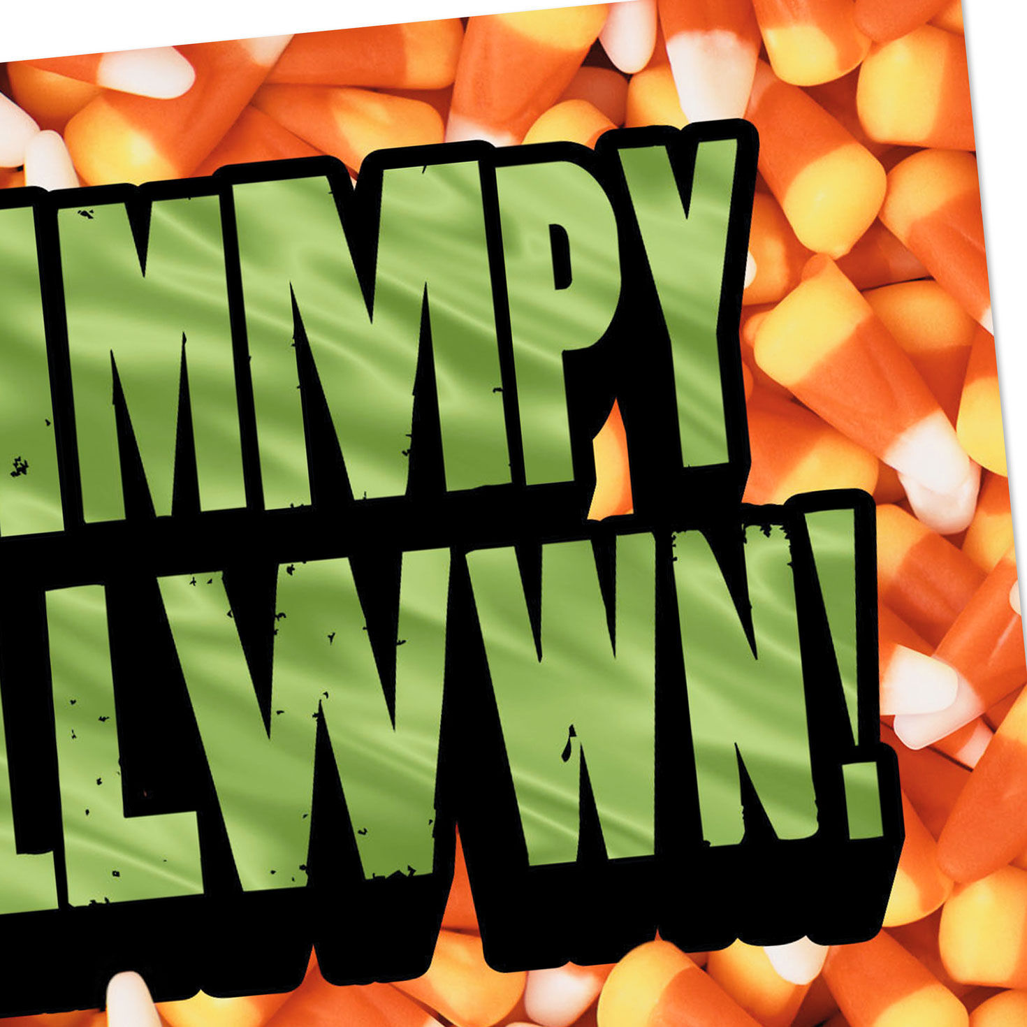 Candy Corn and Cat Funny Halloween Card Card Front Detail image number 4