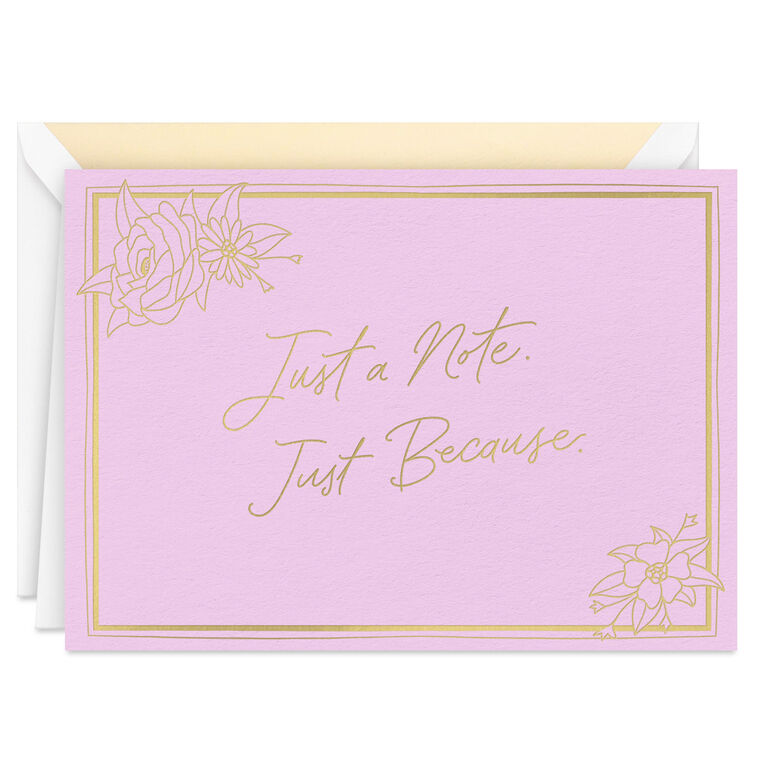 Note Card Front Just a Note on Pink Blank Notes, Pack of 10 - Note Cards & Stationery ...