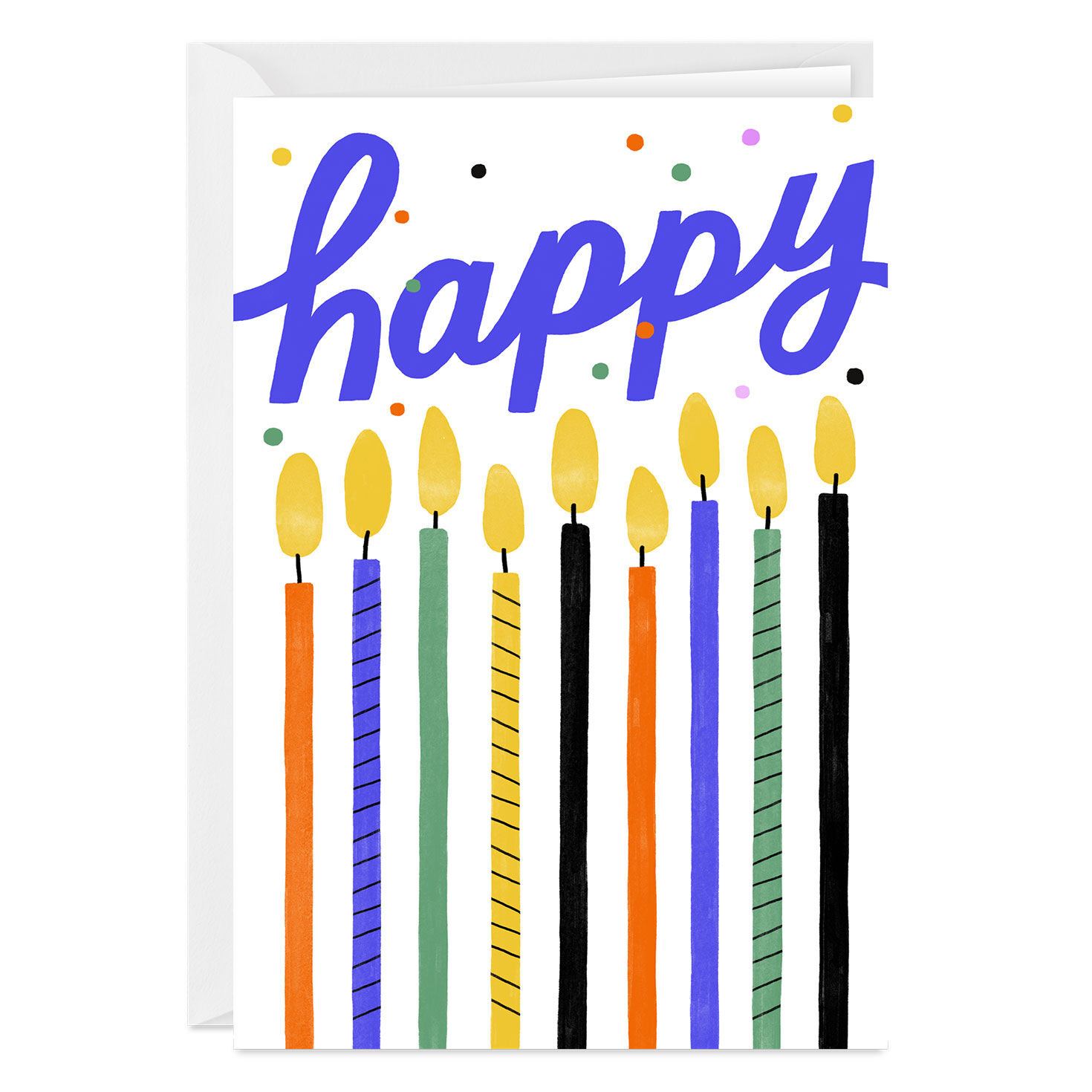 Happy Candles Custom Birthday Card