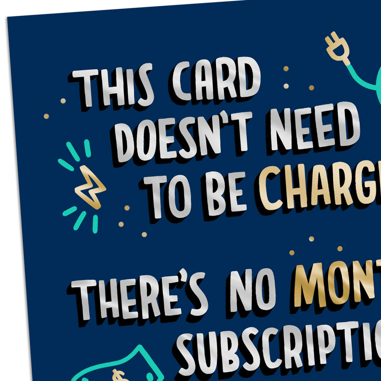 Blue, Silver and Gold Analog Funny Birthday Card Card Front Detail image number 4