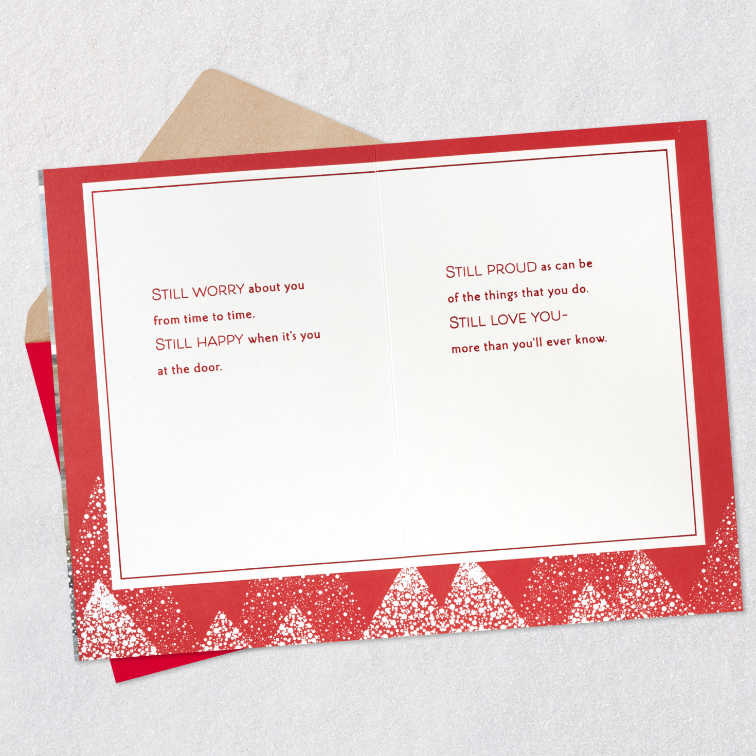 Vintage Wood Skis in Basket Son Christmas Card Open card with envelope image number 4