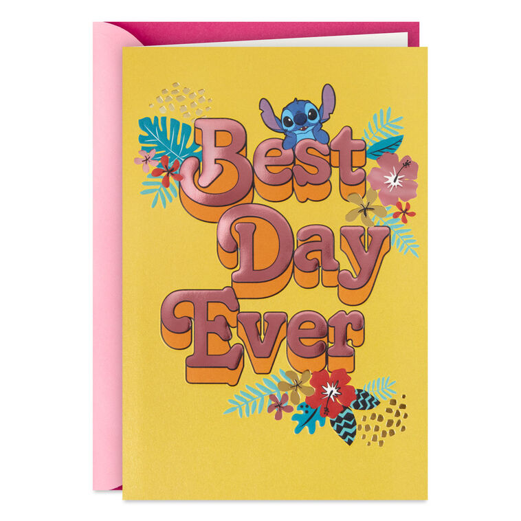 Disney Stitch Best Day Ever Birthday Card for Kids