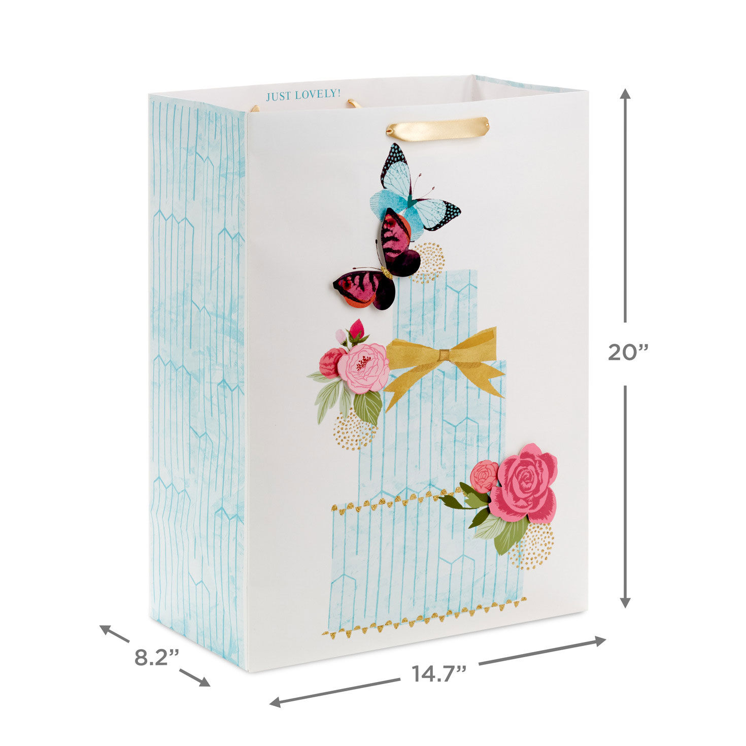 Butterfly Cake Jumbo Gift Bag measurement image number 3