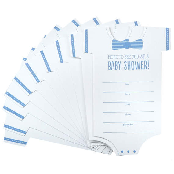 Bodysuit and Bow Tie Baby Shower Invitations, Pack of 10, , large image number 3