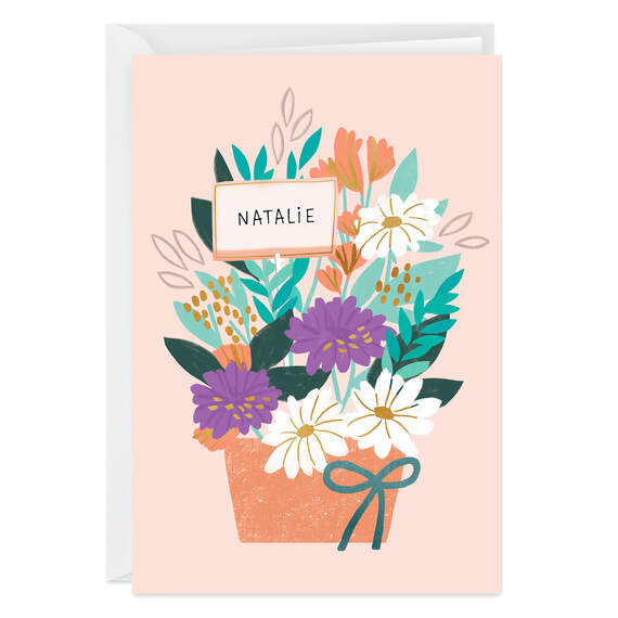 Personalized Flower Bouquet Card